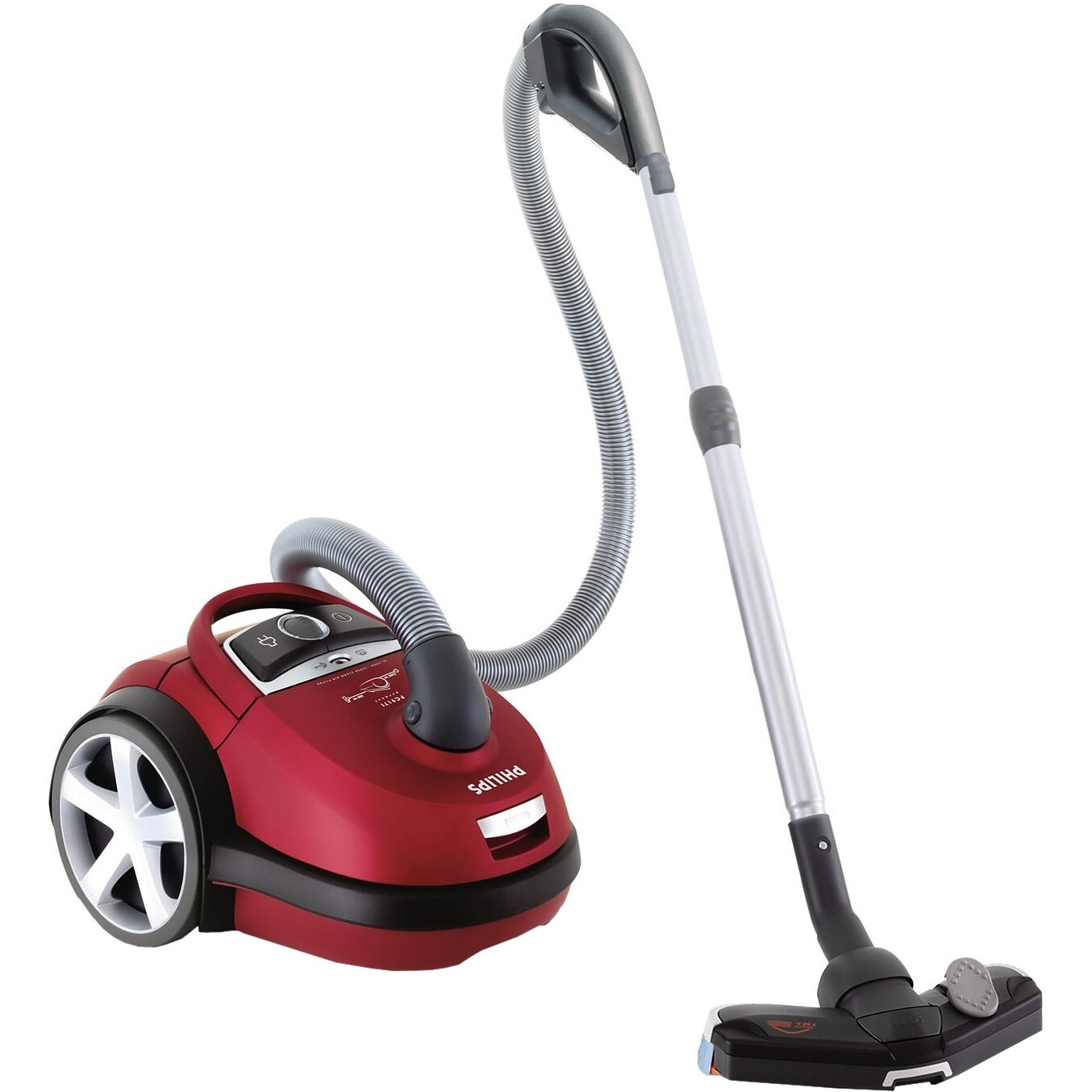 Прахосмукачка с торба Philips FC9174, 4 л, телескопична тръба, 2200 W, HEPA, Червена